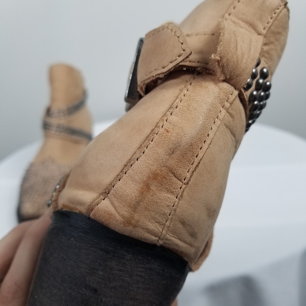 Jeffrey Campbell Free People Western Studded Dodge Tan Rockabilly Ankle Boots 9 - Picture 15 of 16
